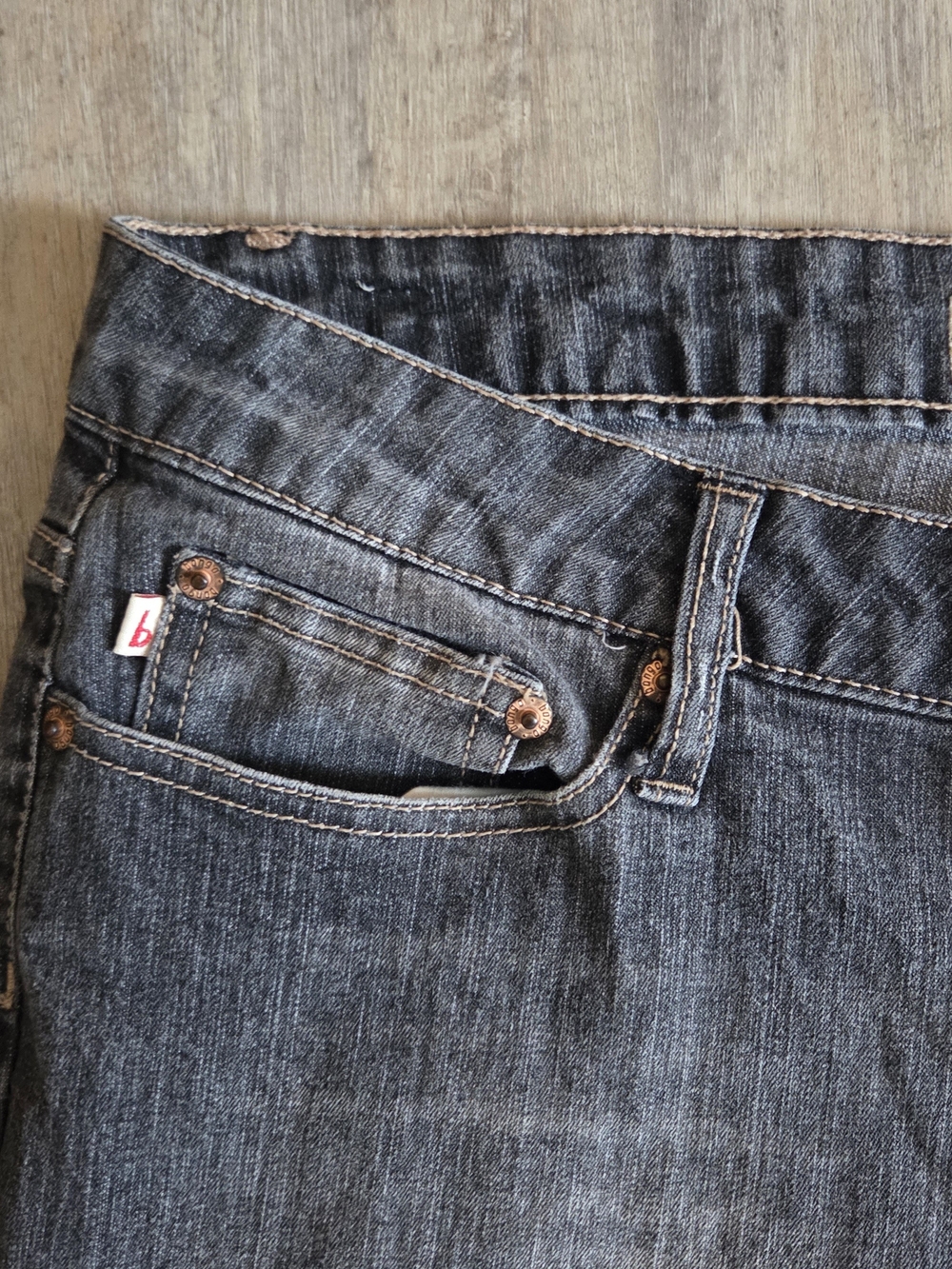 Vintage Bongo Faded Dark Wash Bootcut Jeans Y2K - Picture 4 of 9